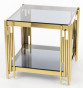 náhled Zlatý konferenční stolek se skleněnou deskou GD DESIGN