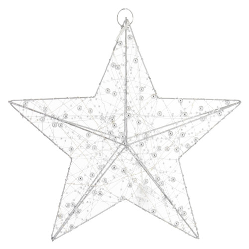 Dekorace stříbrná hvězda s LED osvětlením