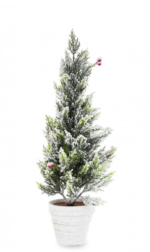 Vánoční dekorace zasněžený stromek v květináči 58 cm