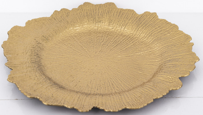 detail Dekorativní talíř plastový zlatý GD DESIGN