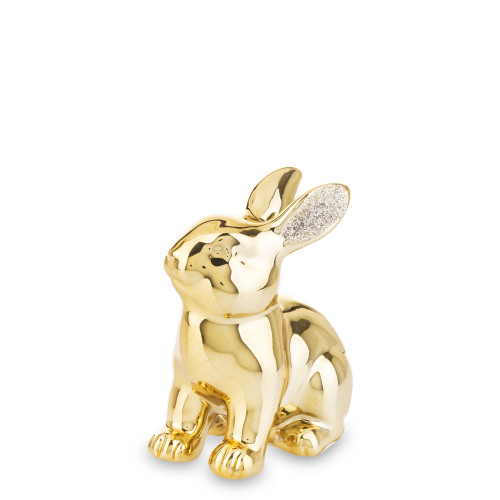 Dekorační figurka králík zlatý