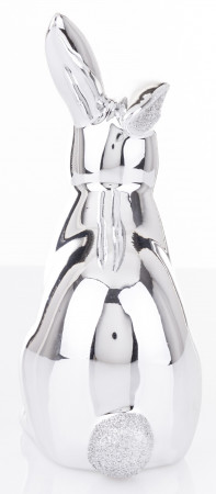 detail Dekorace lesklý stříbrný králík GD DESIGN