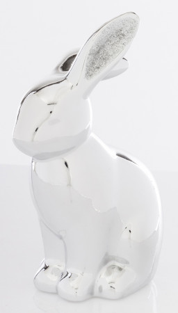 detail Dekorace lesklý stříbrný králík GD DESIGN