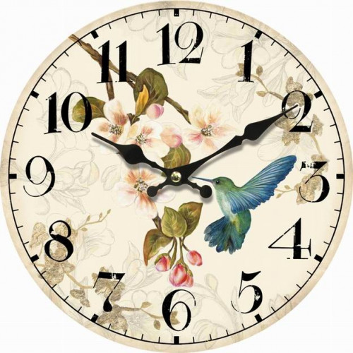 Nástěnné hodiny s kolibříkem