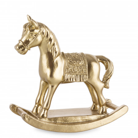 detail Vánoční figurka houpací kůň zlatý GD DESIGN