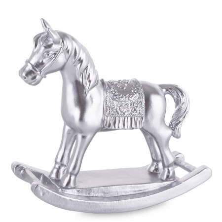 detail Vánoční figurka houpací kůň stříbrný GD DESIGN