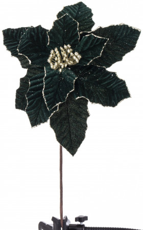 detail Květ vánoční hvězdy tmavě zelený GD DESIGN