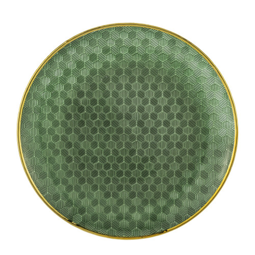 Dekorativní skleněný talíř se zlatým okrajem