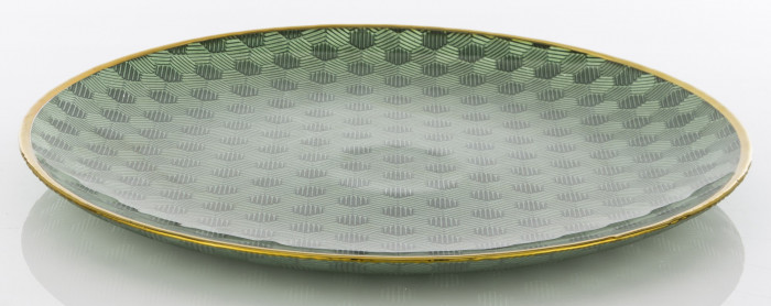 detail Dekorativní skleněný talíř se zlatým okrajem GD DESIGN