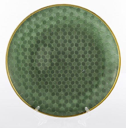 detail Dekorativní skleněný talíř se zlatým okrajem GD DESIGN