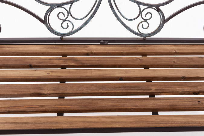 detail Zahradní lavice kovová se dřevem GD DESIGN