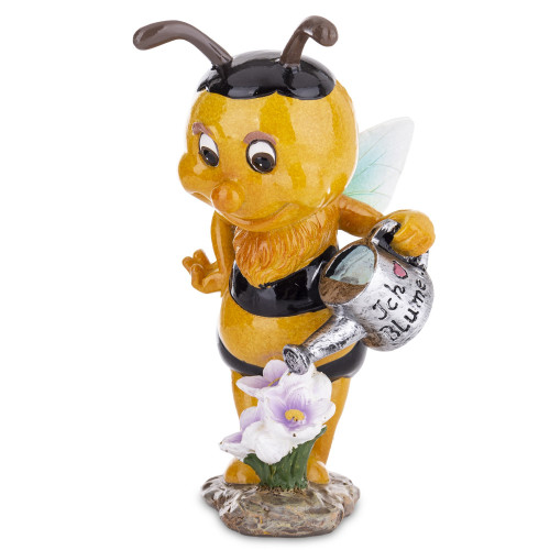 Figurka včelka zalévající květinu