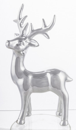 detail Porcelánový sob ve stříbrné barvě GD DESIGN