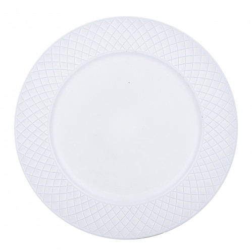 Dekorativní talíř bílý plastový