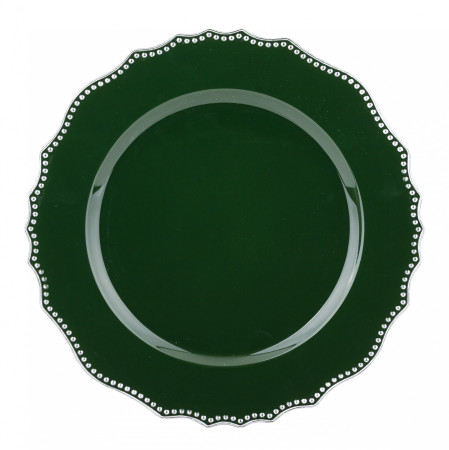 detail Talíř se zvlněným okrajem tmavě zelený GD DESIGN