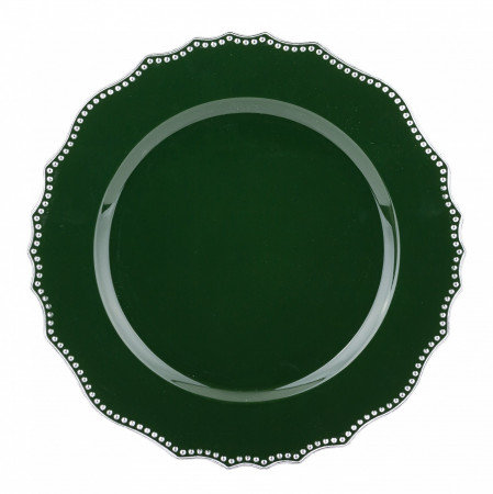 detail Talíř se zvlněným okrajem tmavě zelený GD DESIGN