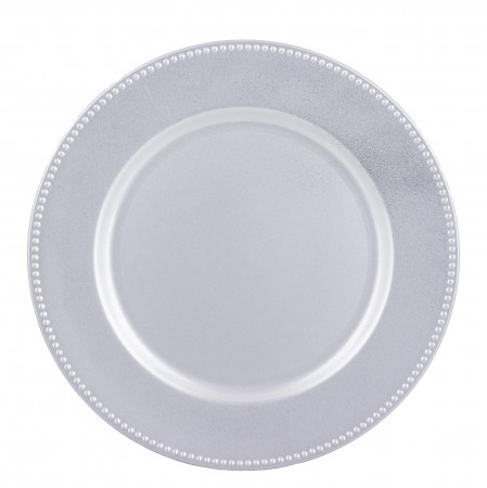 detail Plastový talíř stříbrný GD DESIGN