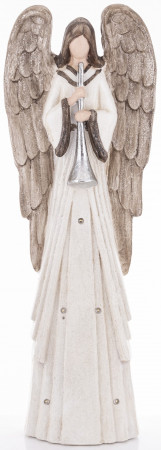 detail Dekorace anděl s trumpetou a led osvětlením GD DESIGN