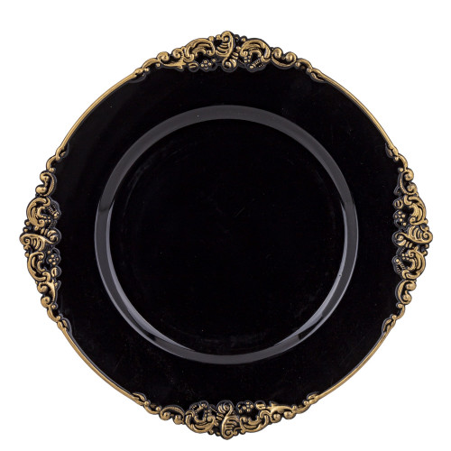 Dekorační talíř černozlatý