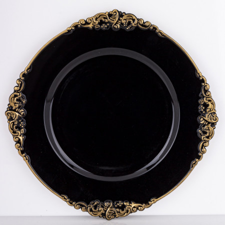 detail Dekorační talíř černozlatý GD DESIGN