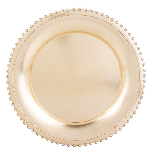 Palstový talíř ve zlaté barvě