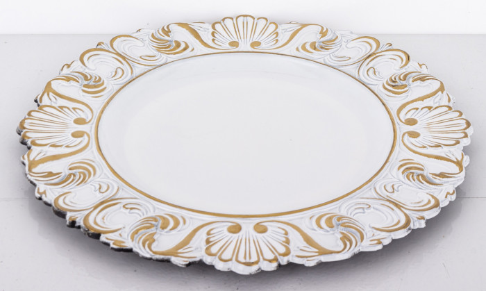 detail Dekorační talíř bílozlatý GD DESIGN