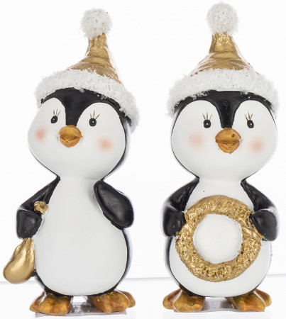 detail Vánoční dekorace tučňák 2 varianty GD DESIGN
