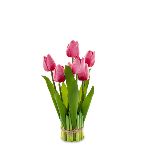 Dekorační kytice umělých červených tulipánů