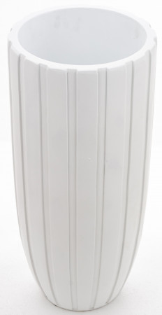 detail Bílá váza s proužky 70 cm GD DESIGN