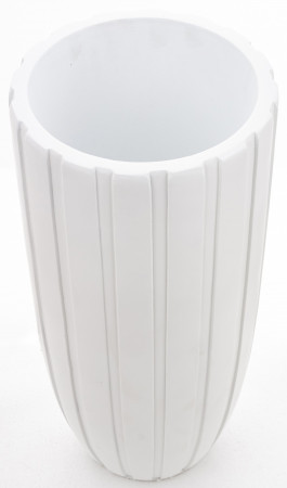 detail Bílá váza s proužky 70 cm GD DESIGN