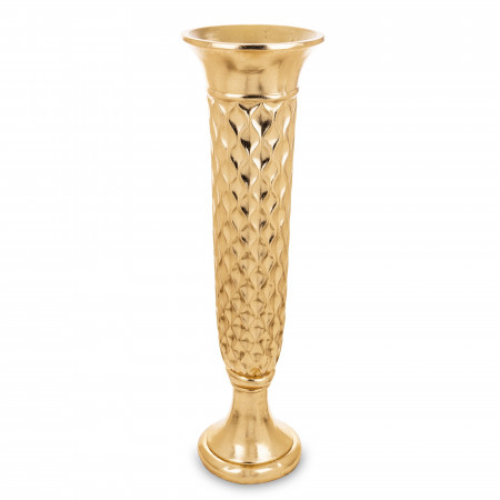 detail Zlatá váza na noze s dekorem 130 cm GD DESIGN