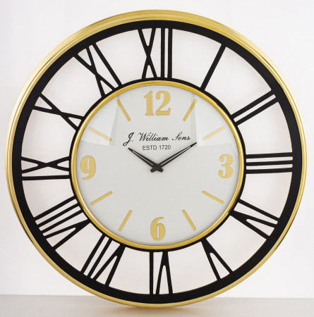detail Nástěnné hodiny zlato černé GD DESIGN