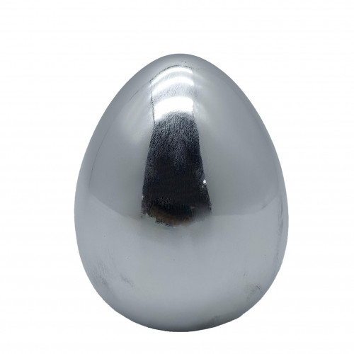 Dekorace vajíčko stříbrnošedé
