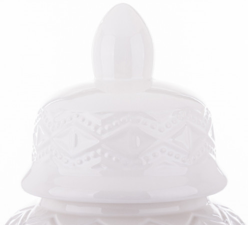 detail Keramická nádoba s víčkem bílá GD DESIGN