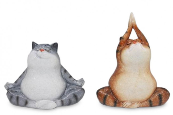 detail Figurka meditující kočka GD DESIGN