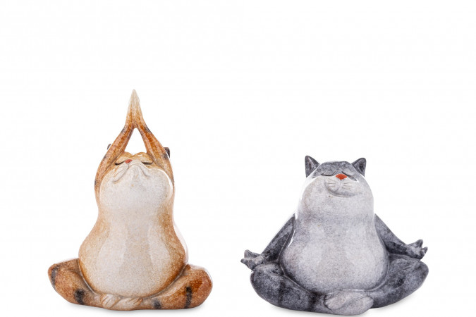 detail Figurka meditující kočka GD DESIGN