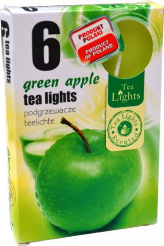 Zelené jablko, čajová svíčka 6ks