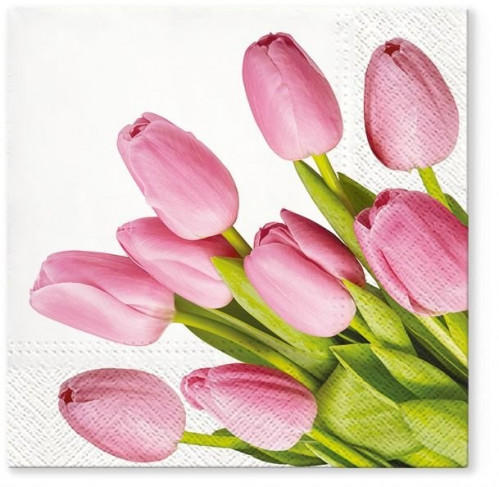 Ubrousky s tulipány 3 vrstvé