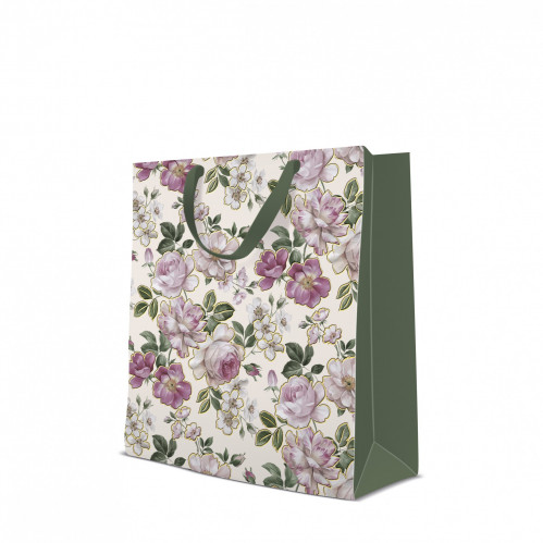 Dárková taška s květy 33,5 cm
