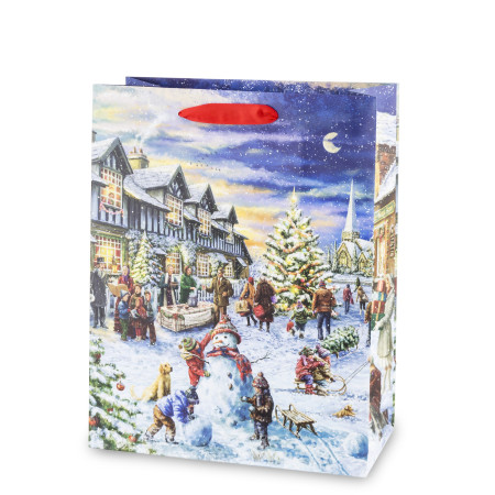 detail Vánoční dárková taška se sněhulákem GD DESIGN