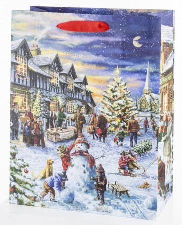 detail Vánoční dárková taška se sněhulákem GD DESIGN