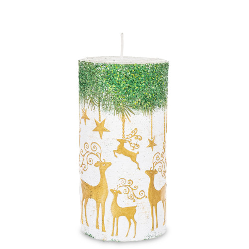 Vánoční svíčka se zlatými jeleny