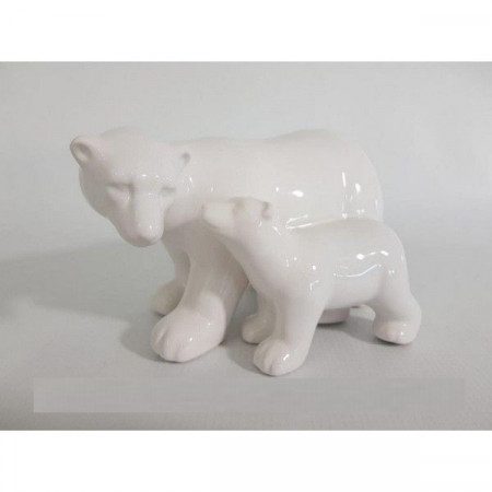 detail Bílý keramický medvěd GD DESIGN