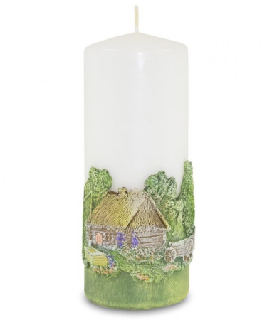 detail Velká bílá svíčka Sweet home GD DESIGN