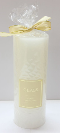 detail Svíčka Glass válec velký bílý GD DESIGN