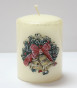 náhled Krémová svíčka vánoční zvonky GD DESIGN